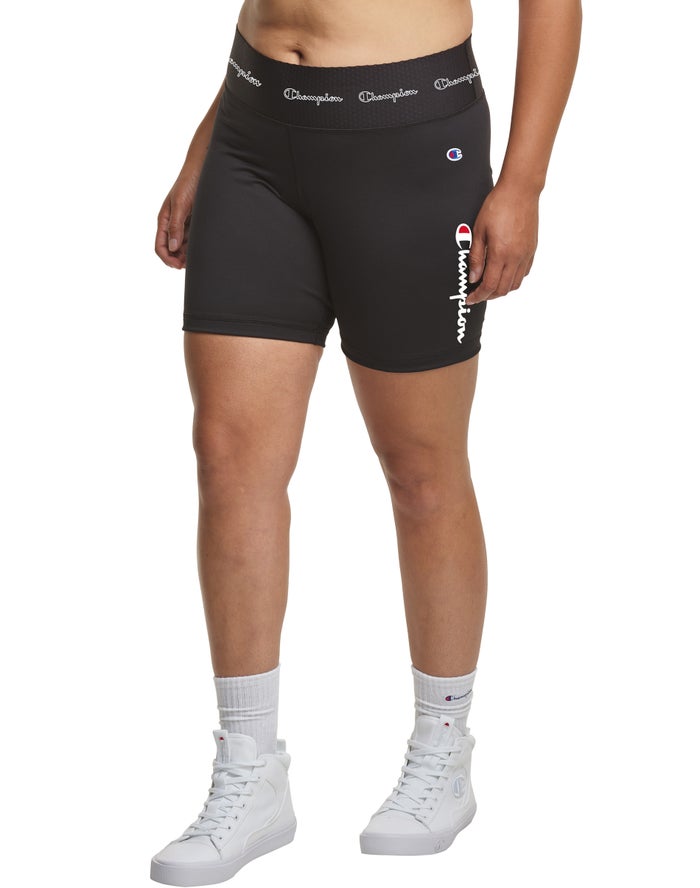 Champion Womens Shorts NZ - Plus Authentic Bike Script Logo 7 Black ( 4803-TUEJR )